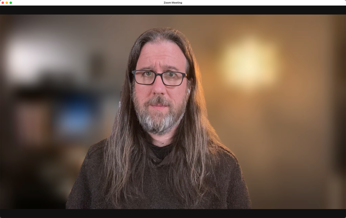 Using Zoom's background blur feature