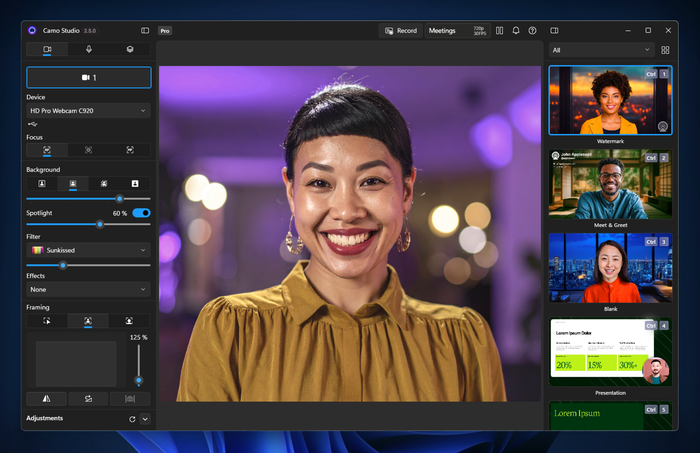 Camo Studio 2.5's interface