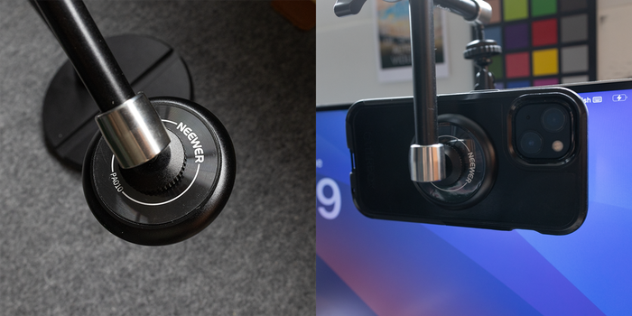 Los accesorios MagSafe sencillos, como este de Neewer, pueden facilitarte mucho poner tu iPhone en funcionamiento como webcam.