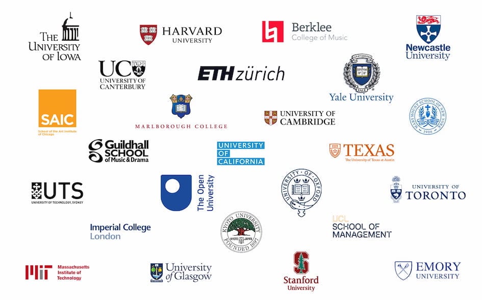 Logos of educational institutions where Camo is used