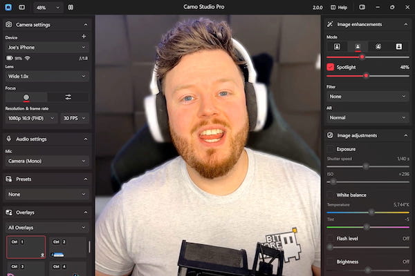 A streamer using Camo for Windows