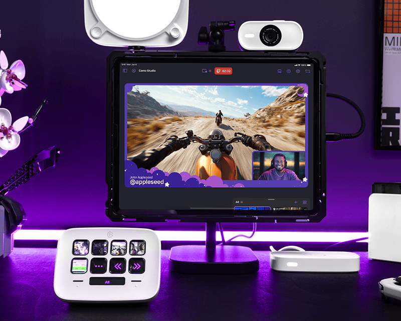 Stream Deck, 웹캠, 즐겨 사용하는 콘솔 등으로 구성한 Camo Studio 설정