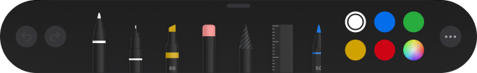 La barre d’outils d’annotation de visionOS dans Camo Studio