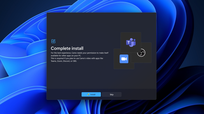 Camo Studio prompting to grant compatibility permissions on Windows