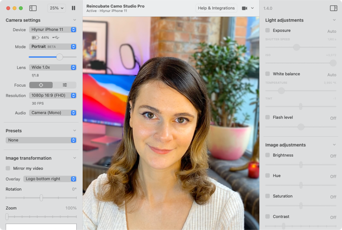 Camo: using your an iPhone as a pro-quality webcam