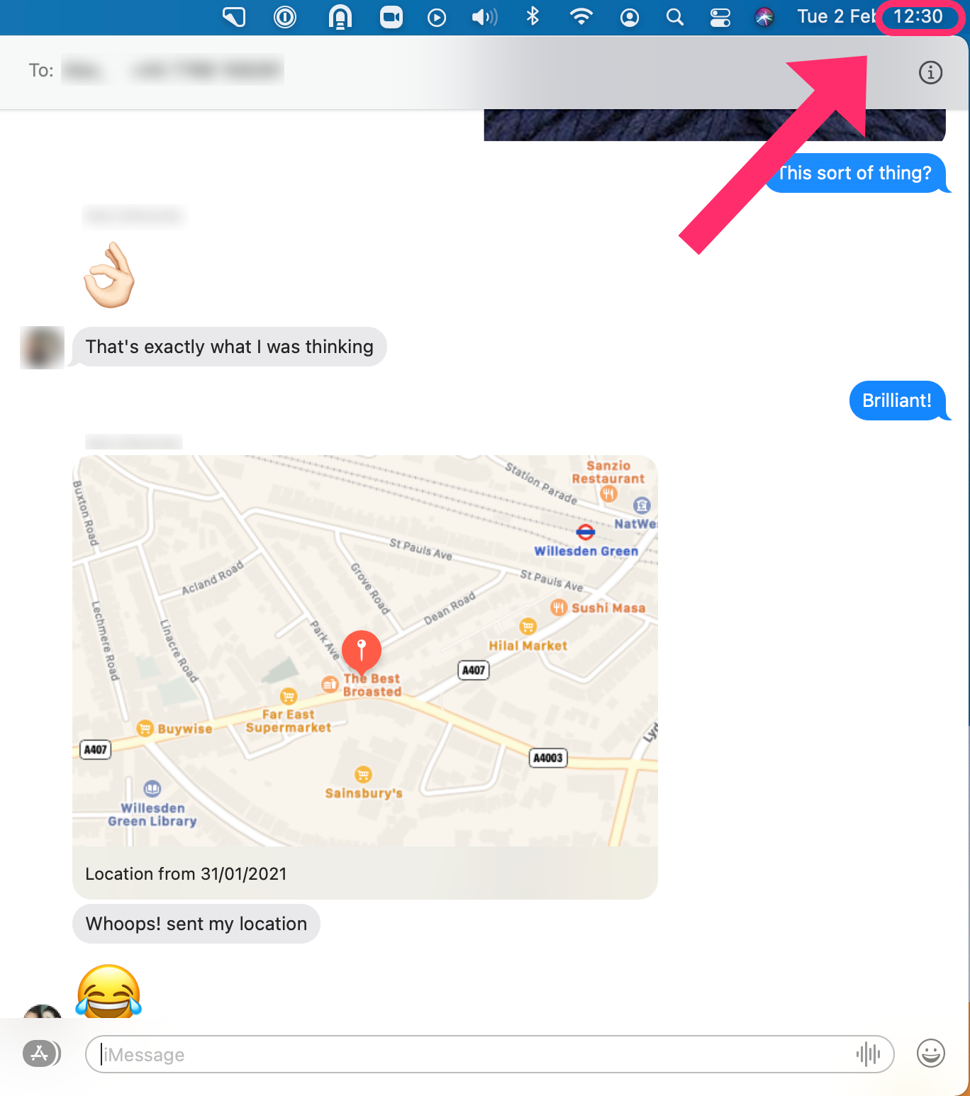 the messages are still available on a paired Mac over an hour later