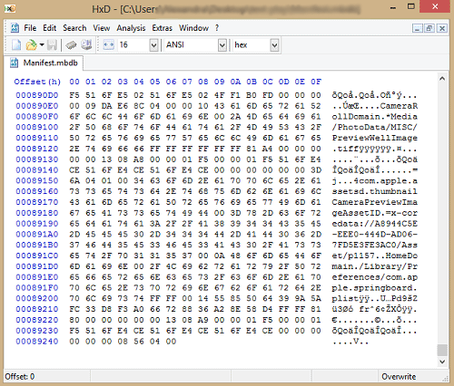 Editing the manifest with HxD (thanks for the tip, Taylor!)