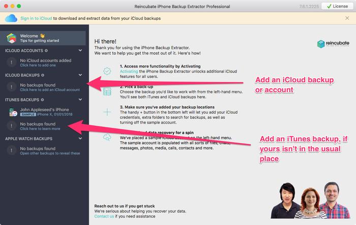 Adding iTunes and iCloud backups