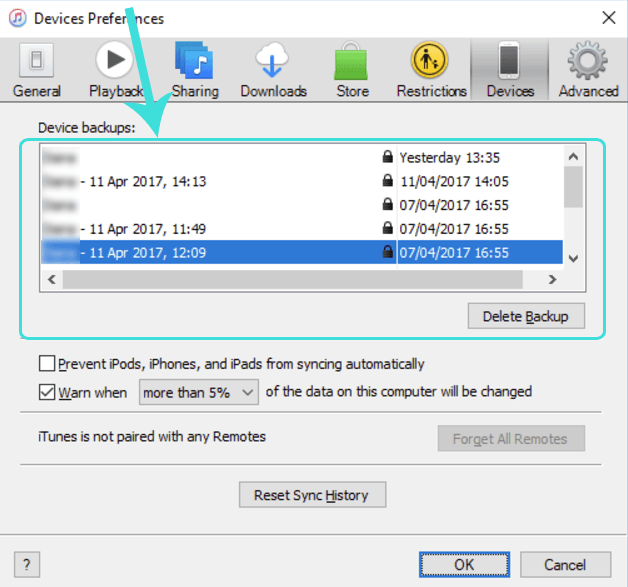 Find backups saved on PC or Mac