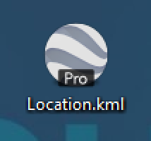 The resulting KML file on the desktop