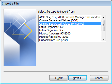 Select Comma Separated Values (Windows)