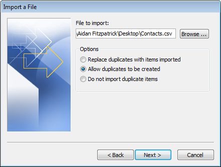 Select iPhone Backup Extractor CSV file
