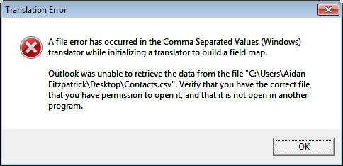 Translation error screenshot