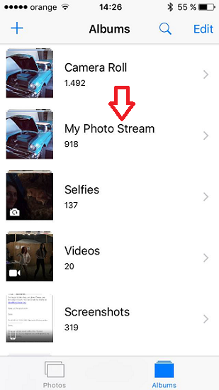 My Photo Stream shown in Photos