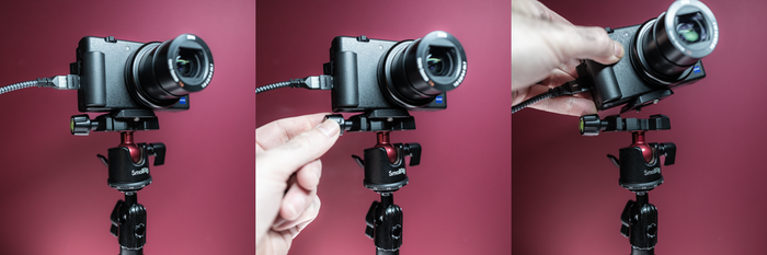 Als je een quick-release-plaat op je camera bevestigt, kun je je camera eenvoudig monteren en verwijderen, wat snelle toegang tot de bedieningselementen geeft.