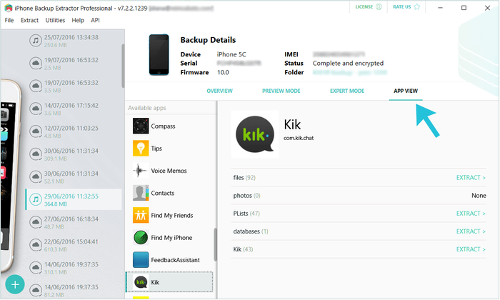 Extracting Kik messages from iTunes or iCloud