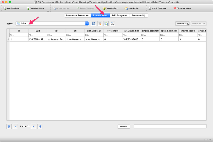 Querying the Safari BrowserState database using SQLite editor