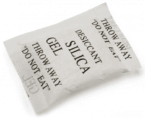 A silica gel packet. Don't eat me.