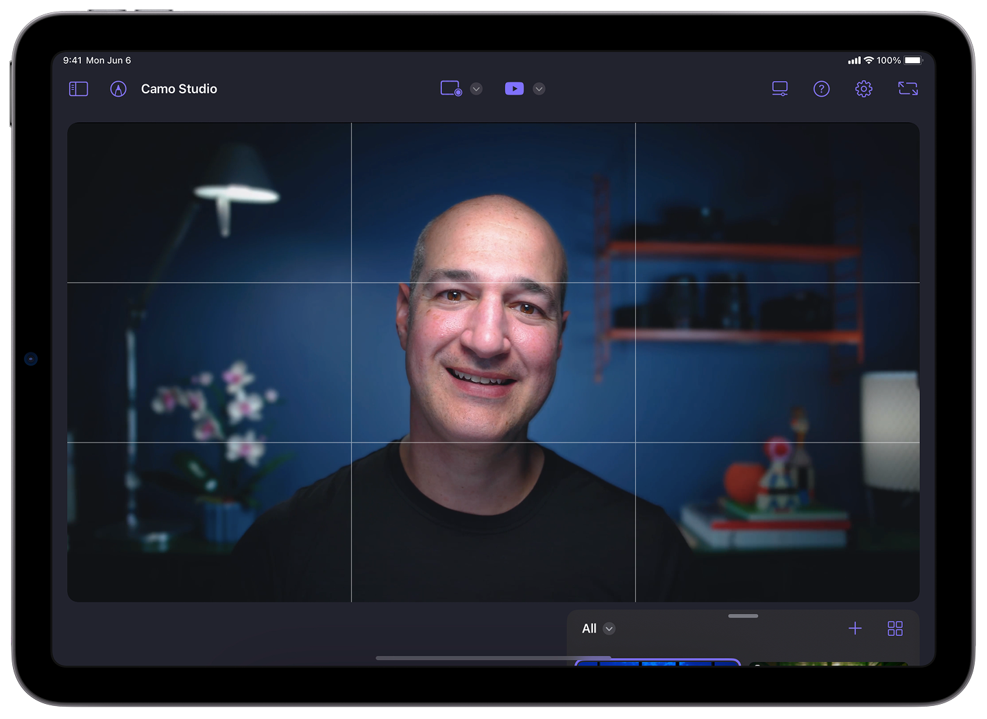Monitoring video from a camera using Camo Studio for iPad